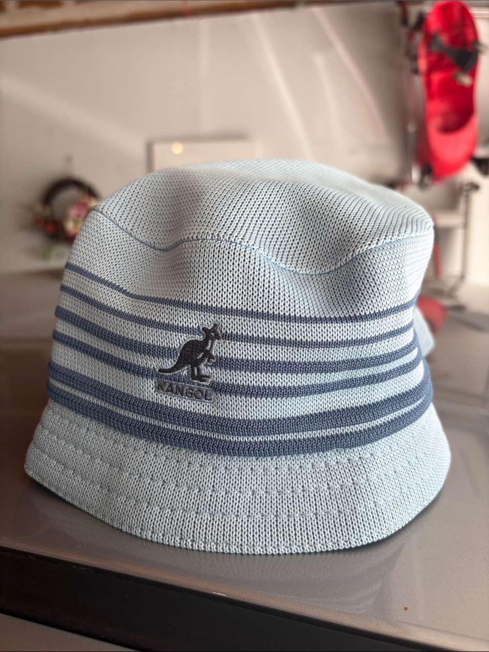 Kangol Reversible Blue Bucket Hat Good Condition vintage knit